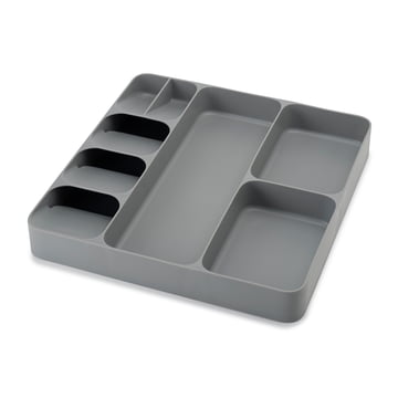 Joseph Joseph DrawerStore Compact Utensil Organizer For Kitchen Drawer  Silverware, Flatware Tray, Small, Grey